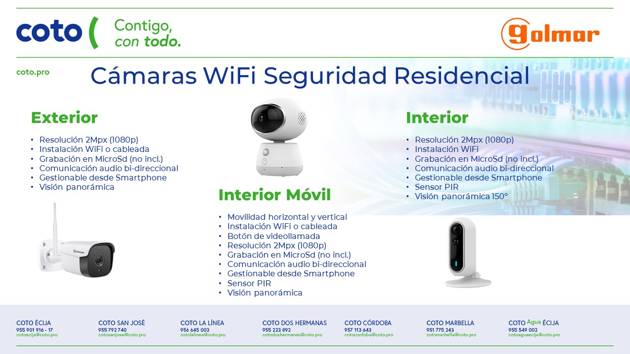 Camara IP wifi  residencial Exterior/Interior CIP-002RS GOLMAR